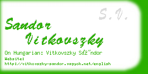 sandor vitkovszky business card